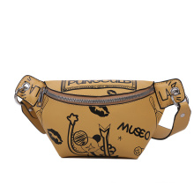 Girls cartoon kids fashion PU leather fanny pack waist bag waterproof